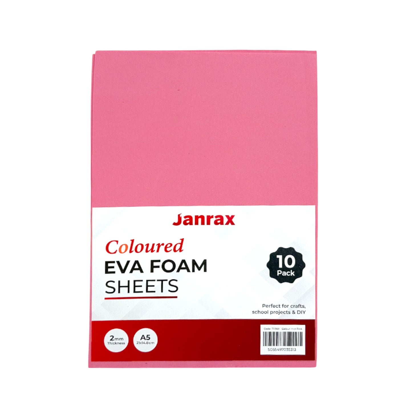 Pack of 10 A5 Pink Coloured EVA Foam Sheets