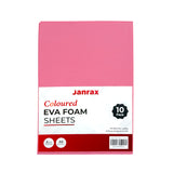 Pack of 10 A5 Pink Coloured EVA Foam Sheets