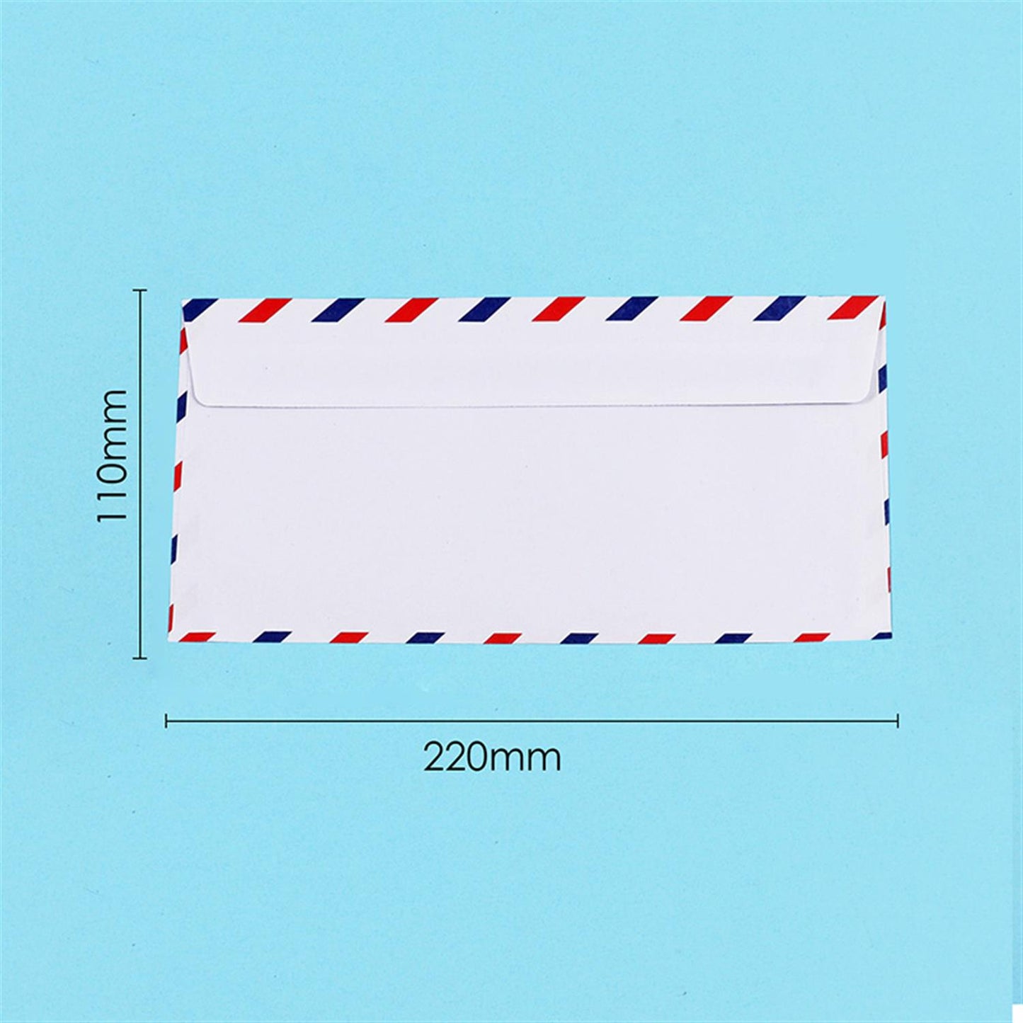 Pack of 25 Red and Blue Strip Self-Adhesive Air Mailing Envelopes 11 x 22cm