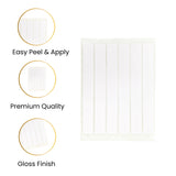 Pack of 48 White 12x102mm Rectangular Labels - Adhesive Stickers