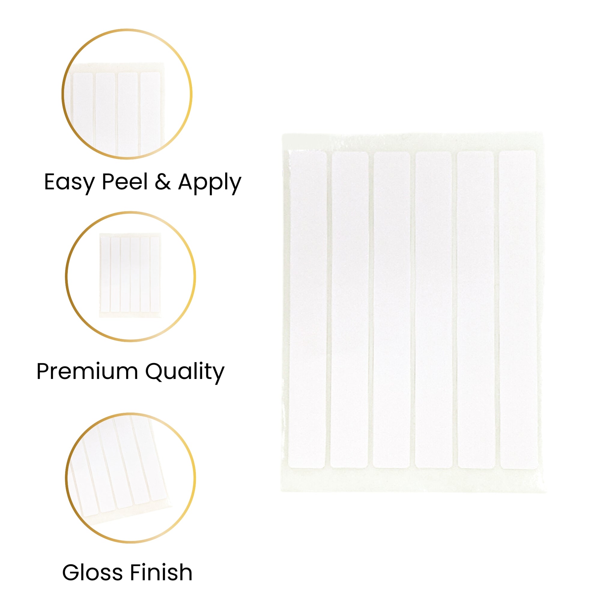 Pack of 48 White 12x102mm Rectangular Labels - Adhesive Stickers