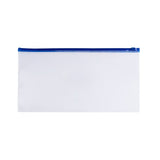 Pack of 12 DL Clear Zippy Bags with Blue Zip