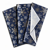 Pack of 5 Winter Christmas Snowflakes Design 50 x 70 cm Luxury Silver Foil Tissue Sheets