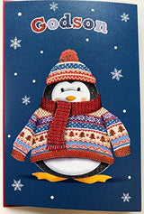 GODSON, Fun & Laughter and Nice Surprise Cute Christmas Greeting Card 
