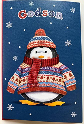 GODSON, Fun & Laughter and Nice Surprise Cute Christmas Greeting Card 