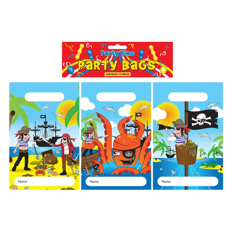 Pack of 12 Pirate Design Party Bags {DC}
