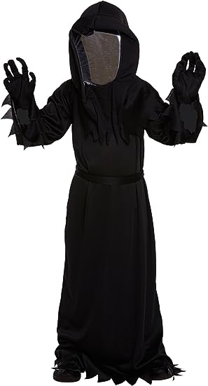 Children's Death with Mirrored Mask Halloween Costume For Large / 10-12 Years {DC}