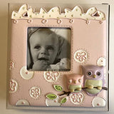 Baby Owl Series Girls Pink Small Photo Frame - 3"x3" Picture