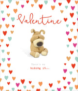 Boofle Sat Covering Eyes Valentine's Day Card 