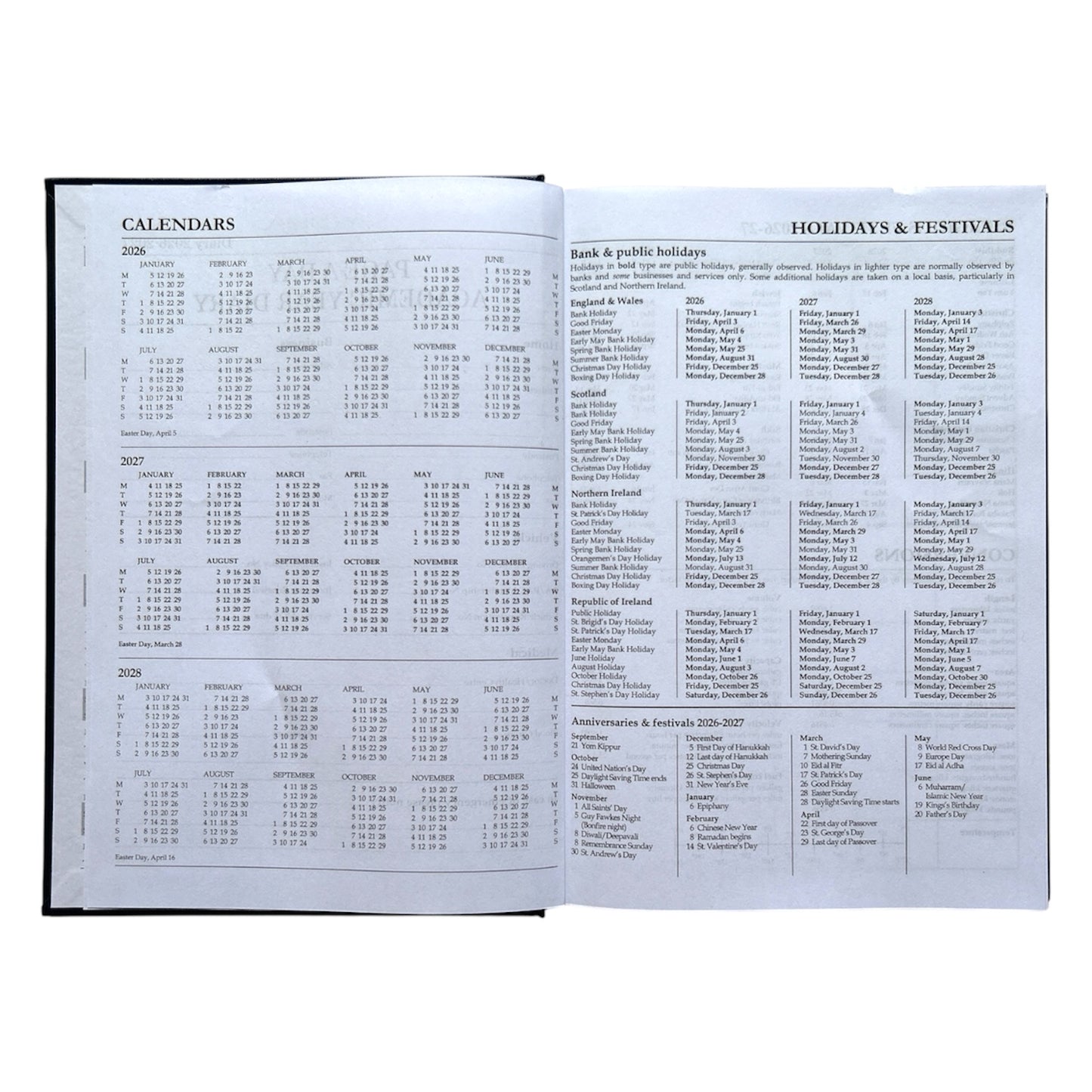 Janrax 2026-2027 A5 Day Per Page Blue Academic Diary