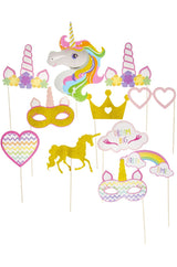 Unicorn Design Photo Probs - Colourful Party Photo Booth Kids Birthday Celebrations