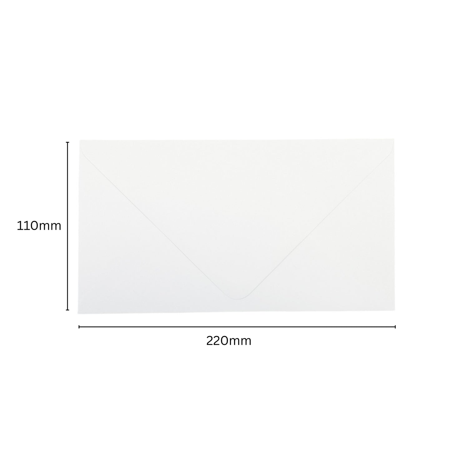 Pack of 50 White 100gsm 110x220mm–DL Gummed Envelopes