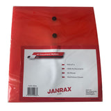 Pack of 12 Janrax A5 Red Document Wallets