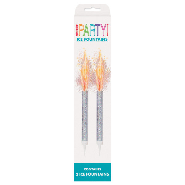 Pack of 2 Silver Prismatic Ice Fountains