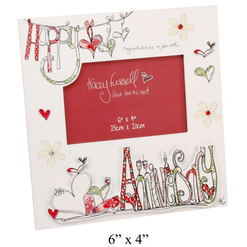 Tracey Russell MDF Frame 6" x 4" - Happy Anniversary