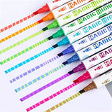 Pack of 10 Highlighter Pens with Luminous Magic Invisible Ink