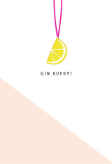 Hotchpotch Gin Buddy Card with Lemon Slice Plastic Necklace 