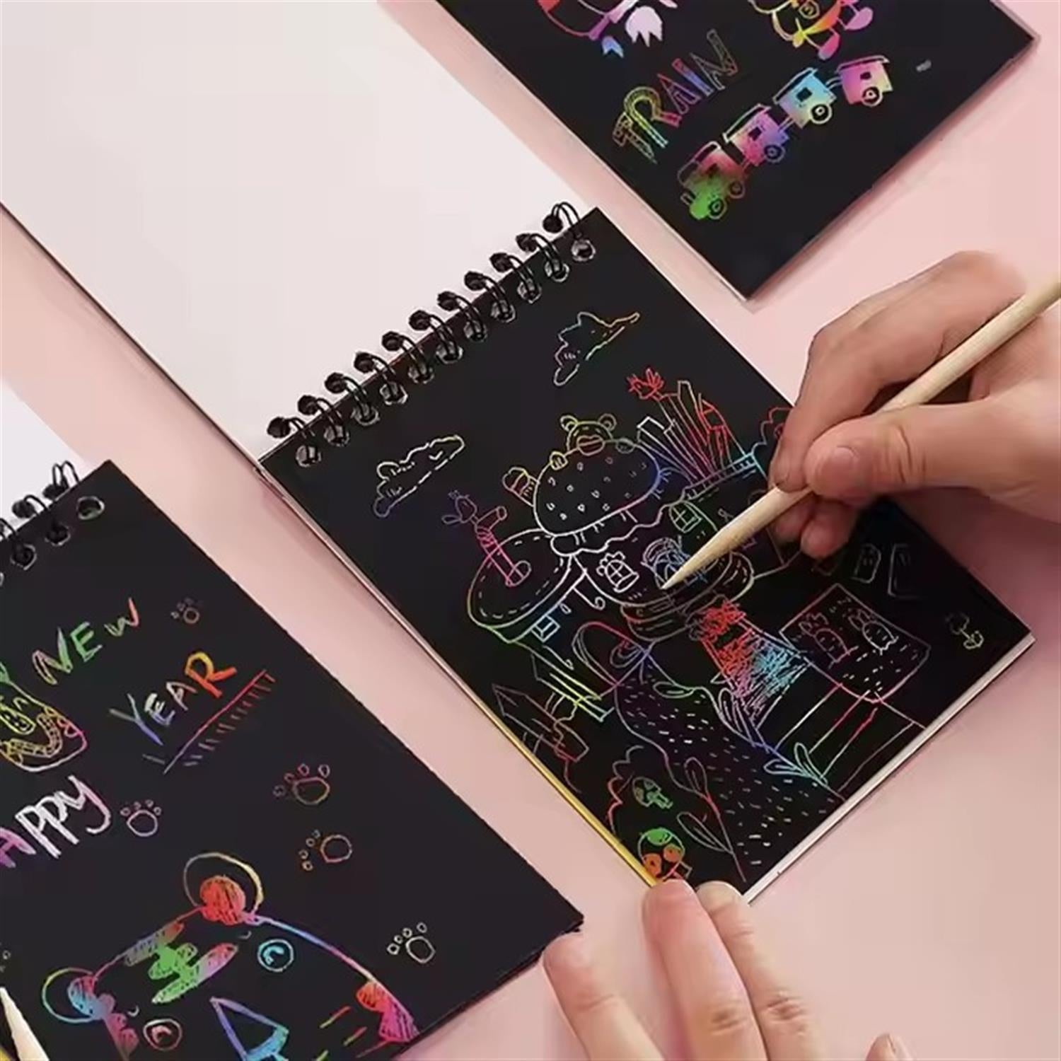 A6 10 Sheets DIY Scratch Painting Book For Kids