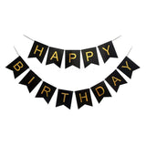 Black Happy Birthday Party Banner