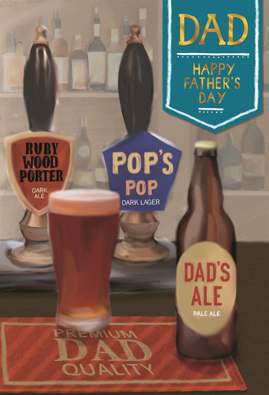 Pop's Pop Beer Ale Dad Father's Day Card Hallmark {DC}