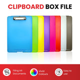A4 Yellow Clipboard Box File - Storage Filing Case