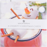 Pack of 6 Marshmallow Snowman Charity Christmas Cards