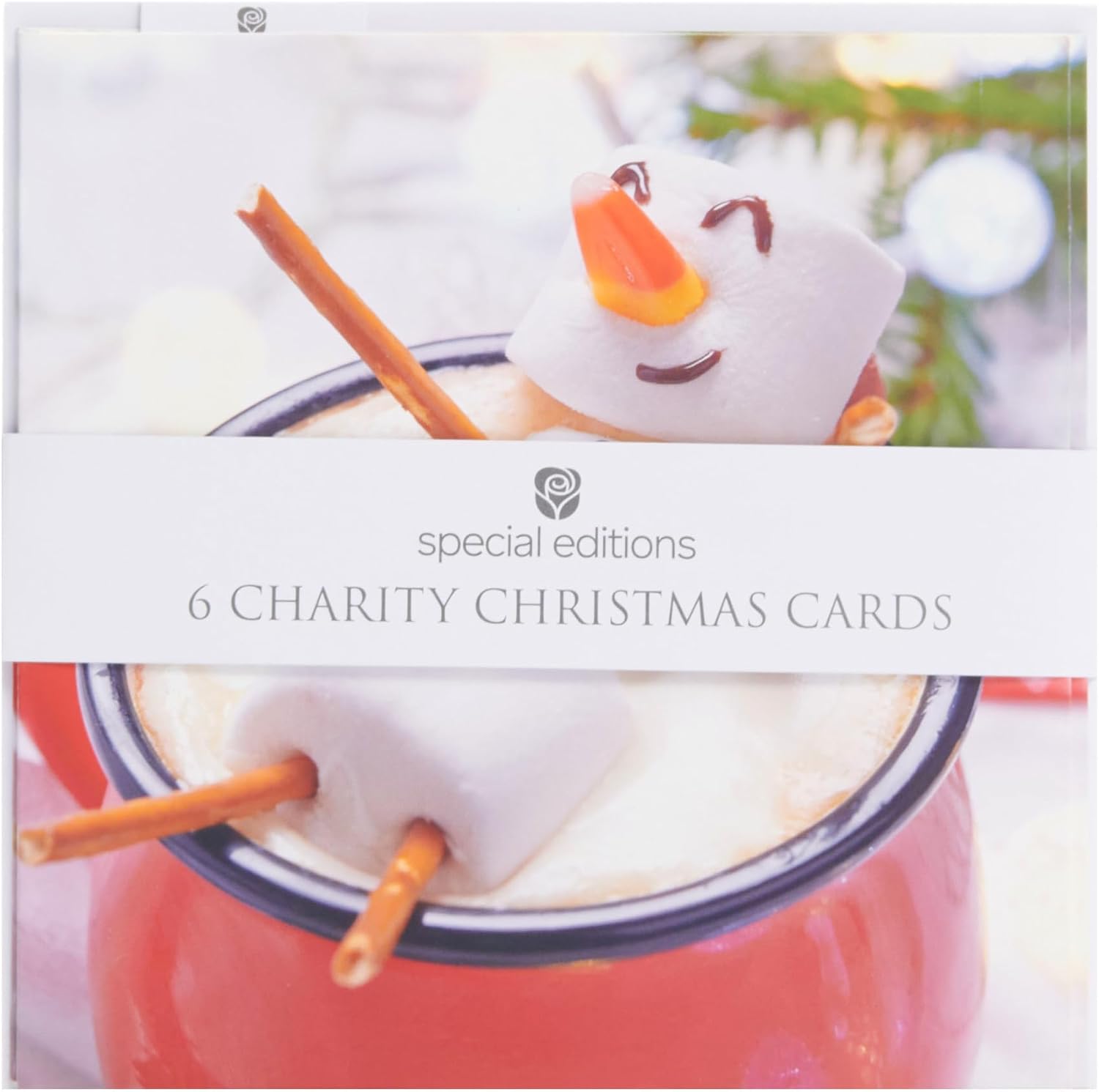 Pack of 6 Marshmallow Snowman Charity Christmas Cards