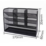 4 Tier Vertical Black Detachable Metal Mesh Organizer 27 x 8 x 20.6cm