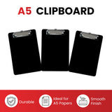 A5 Black Solid Plastic Clipboard - with Ruled Side