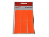 Pack of 24 Fluorescent Red 25x50mm Rectangular Labels - Adhesive Stickers