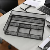 5 Sorter Drawer Mesh Desk File Black Organizer 30 x 21.5 x 6cm