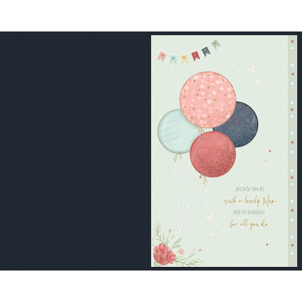 Special Mum Large Birthday Card Cake and Balloon Design
