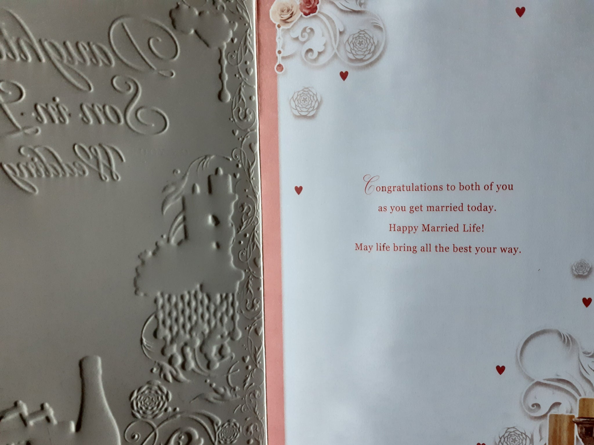 Daughter and Son In Law Simply Wonderful Wedding Day Opacity Card