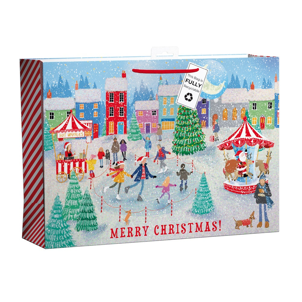 Winter Village Extra Large Christmas Gift Bag