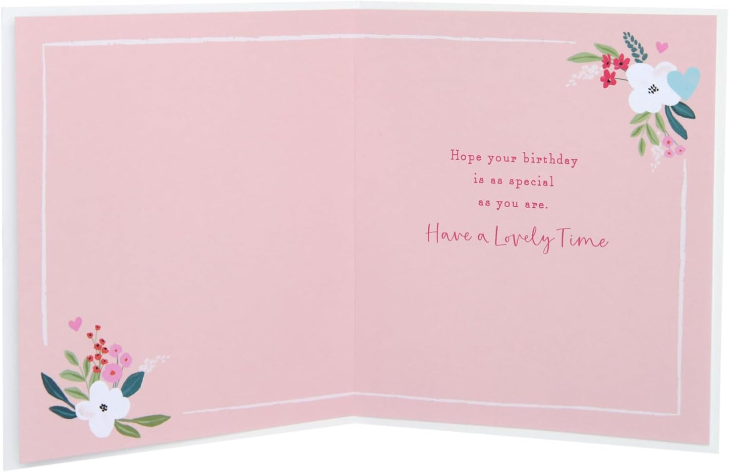  Nan Birthday Card Gold Heart Flowers Design