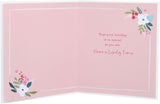  Nan Birthday Card Gold Heart Flowers Design