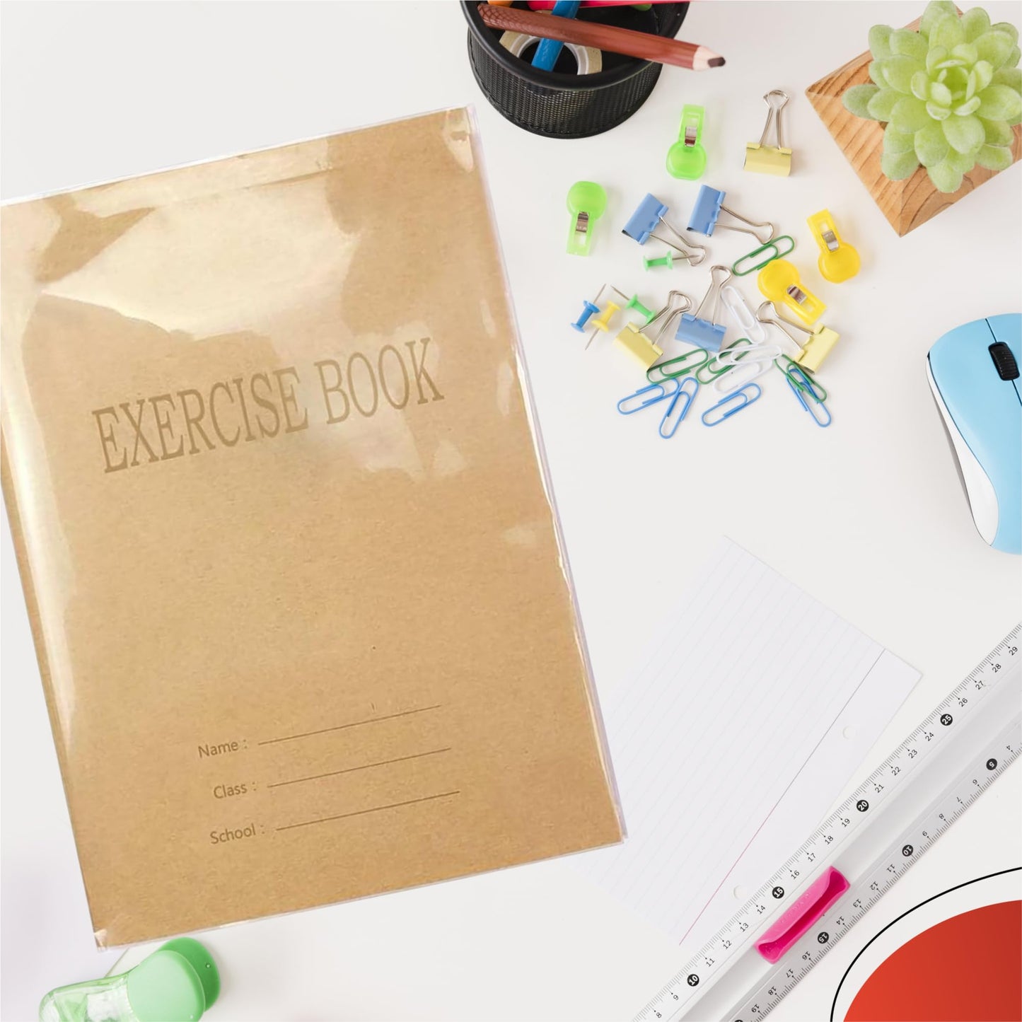 Pack of 10 9x7" Clear Exercise Book Covers by Janrax