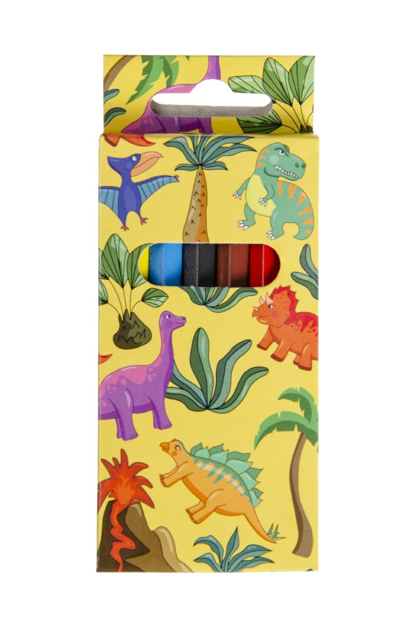 6 Pieces Dinosaur Colored Pencils 9cm