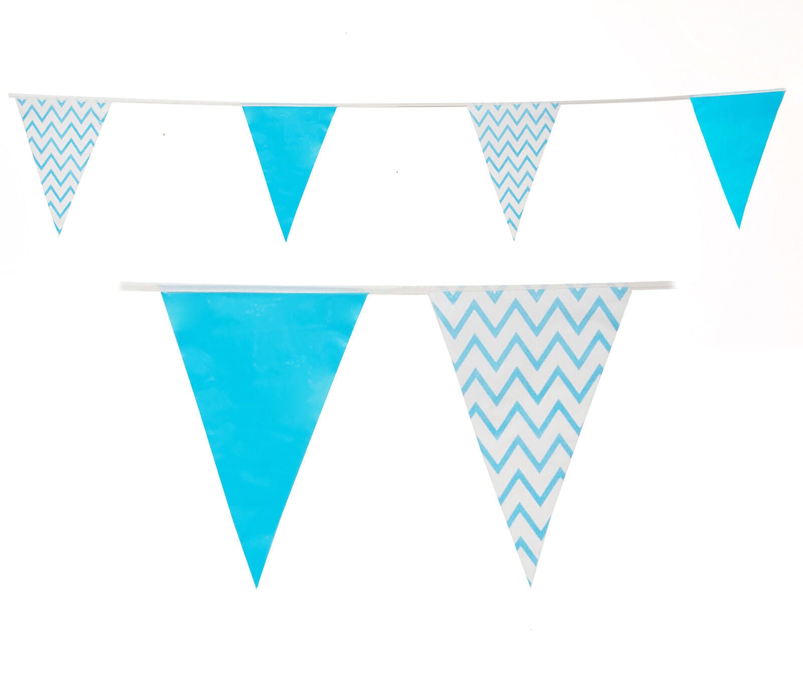 C1012 Blue and White Pattern Bunting 10m with 20 Pennants
