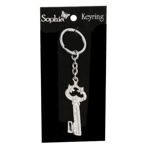 Female Keyring Gift For Her - Key with Clear Crystals SP595