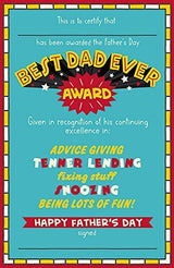 Best Dad Ever Truly Unique Award Certificate Father's Day Signed Greeting card 