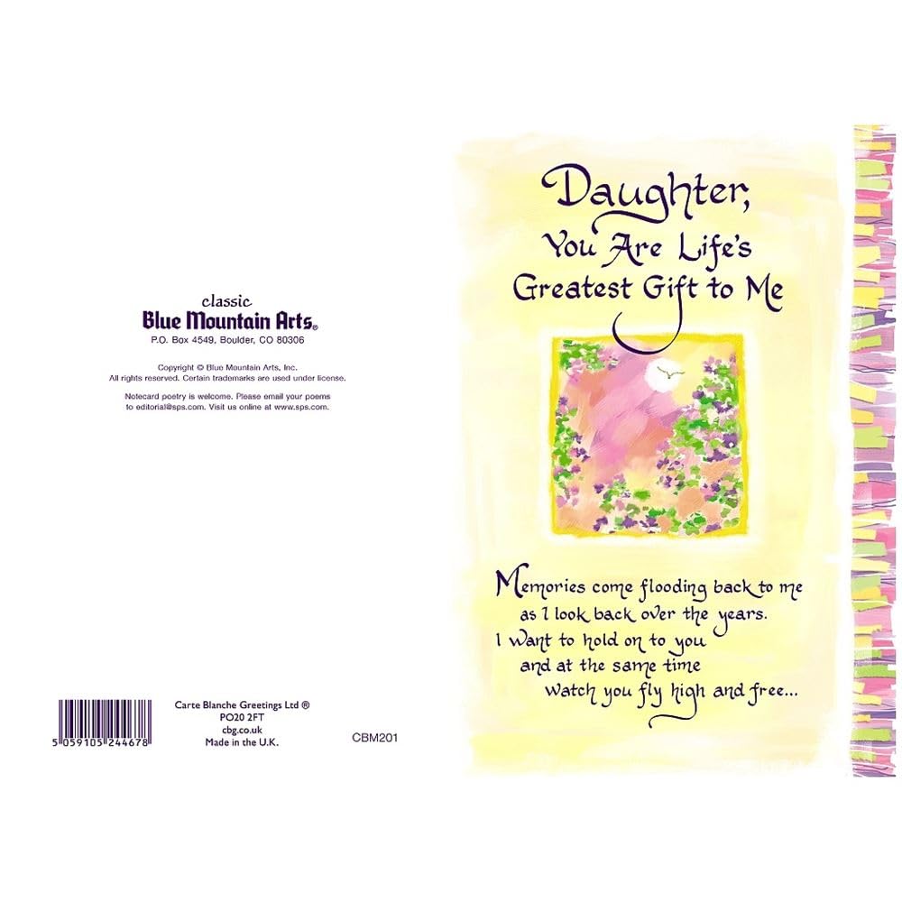 Daughter You Are Lifes Greatest Gift Sentimental Verses Keepsake Greeting Card