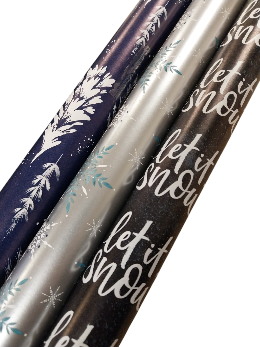 Single 3m Christmas Text OR Tree Design Gift Wrap Roll {DC}