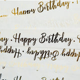 Pack of 10 Happy Birthday Script Luxury Gold Metallic Plastic-Free 18gsm Tissue Paper Sheets 50x70cm