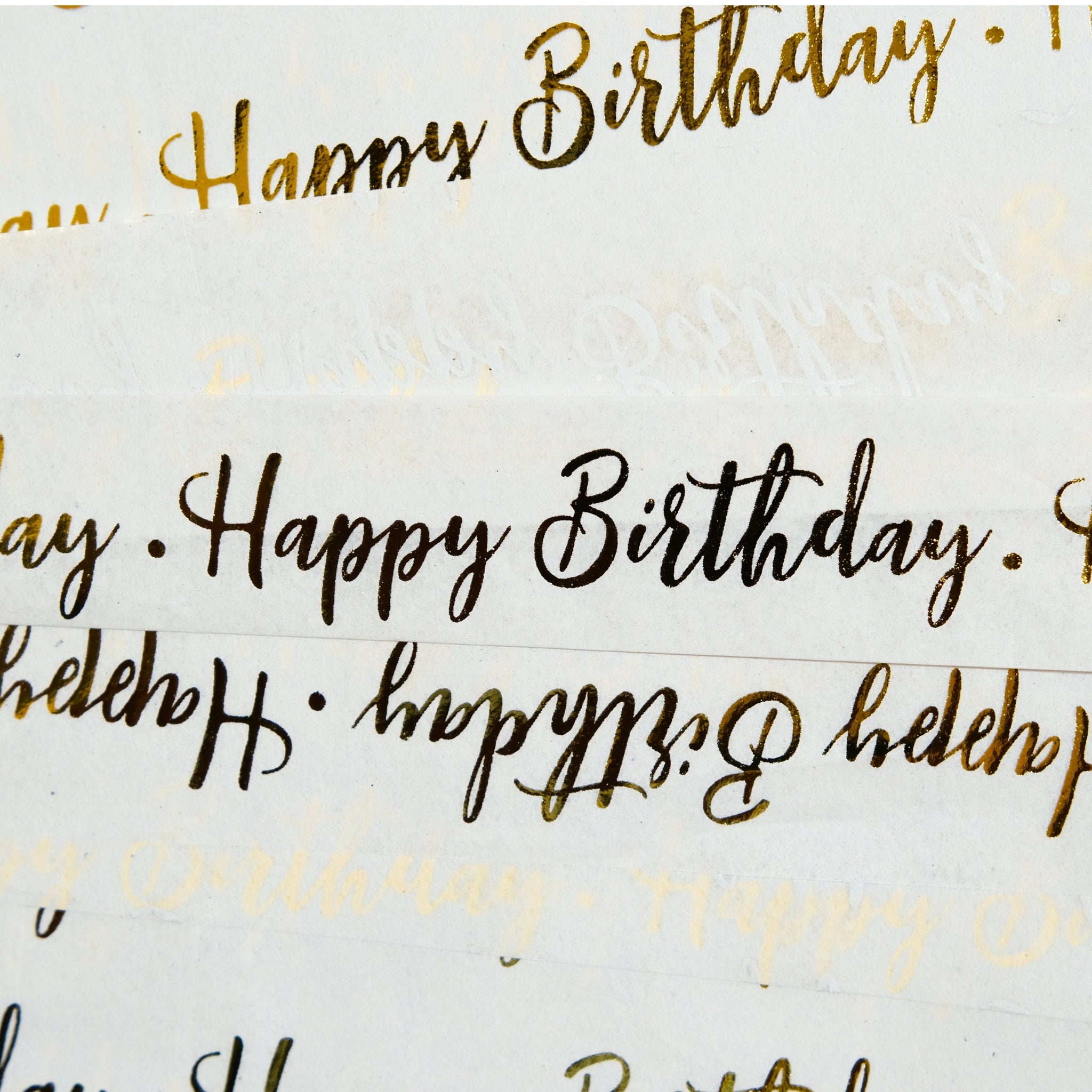 Pack of 10 Happy Birthday Script Luxury Gold Metallic Plastic-Free 18gsm Tissue Paper Sheets 50x70cm