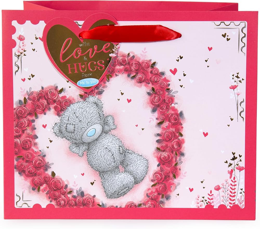 Bear In Heart Shape Me to You Tatty Teddy Valentine's Day Gift Bag Medium Size {DC}