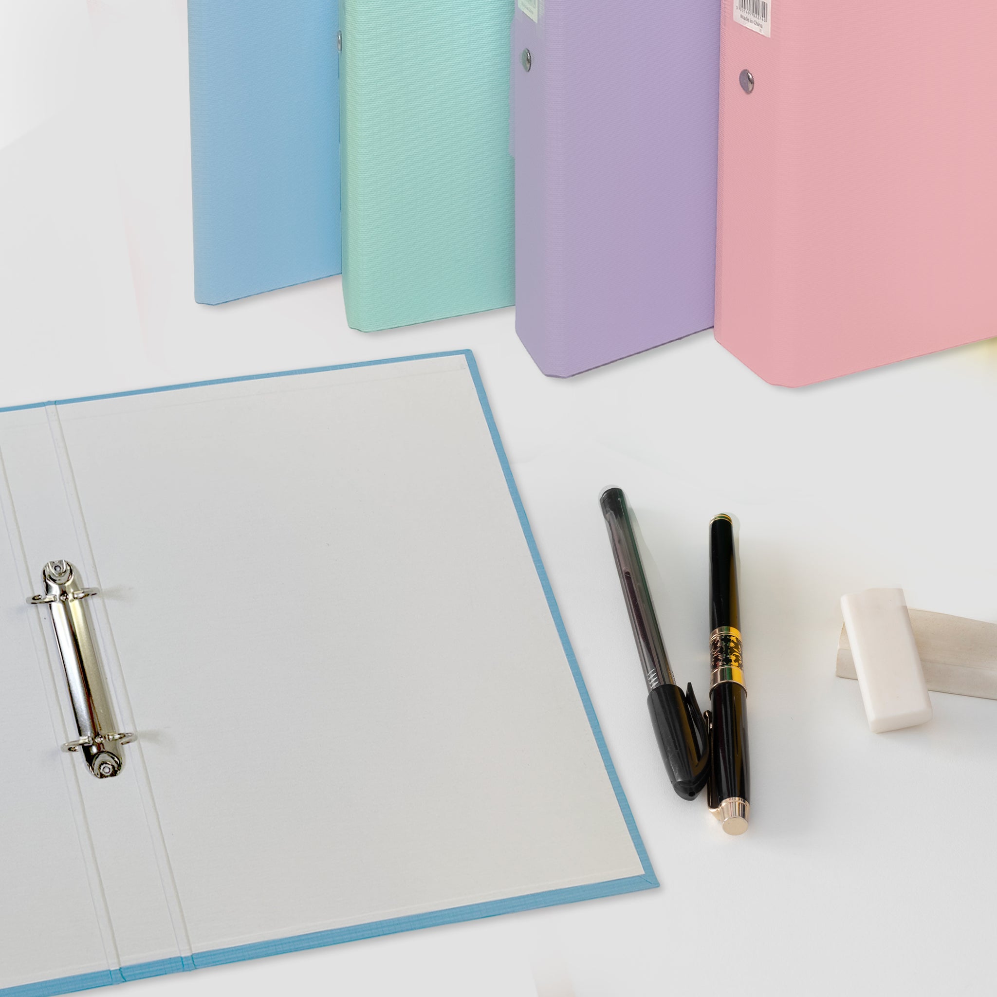 A4 Pastel Pink Paper Over Board Ring Binder by Janrax