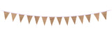 Plain With White String Hessian Bunting 3m with 14 Pennants
