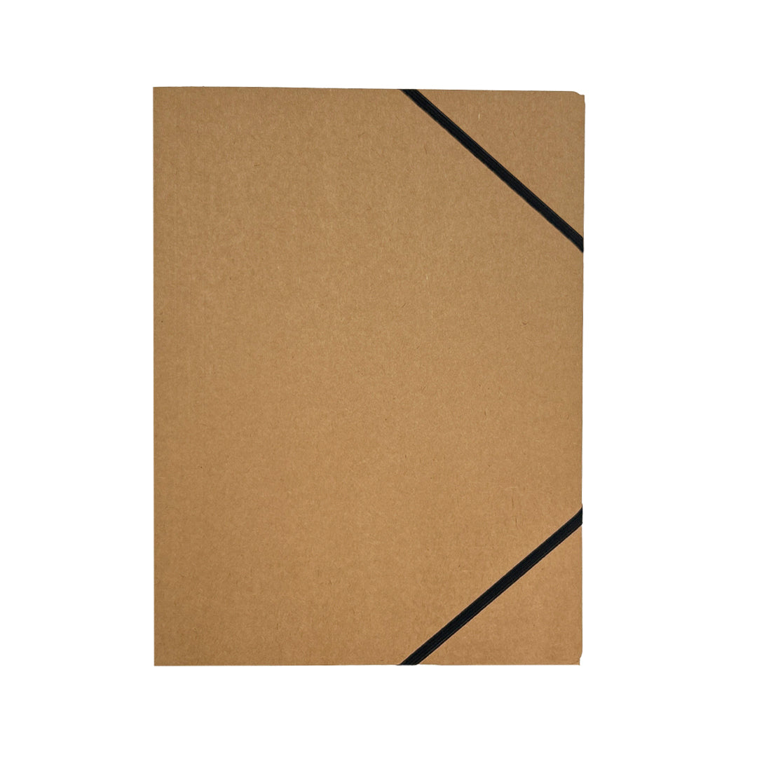 A4 Kraft Card 3 Flap Folder With Elastic Closure