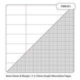 Rhino A4 64 Page Green 8mm Lined with Margin and 10mm Graph Ruling Reverse Science Book